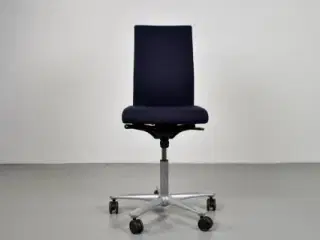 Häg h04 credo kontorstol med sort/blå polster, høj ryg og grå stel