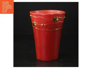 Rød dekorationspotte (str. H. 14 cm)