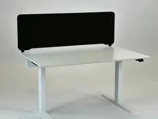 Hæve-/sænkebord 120x80 med mørkegrøn skærmvæg - Linak