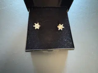 Ørestikker i 14 kt. Diamant er 0,50 