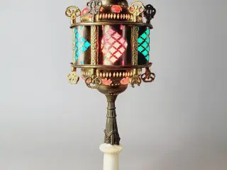 ⭐️· Vintage Bordlampe i Messing med Onyxfod