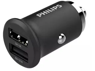 Philips USB lader til cigarstik 2 x USB-A 15W