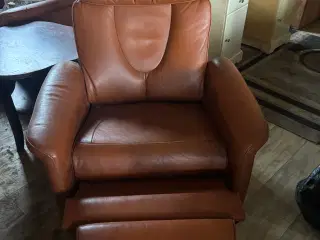 Læder lænestol med vippefunktion sælges