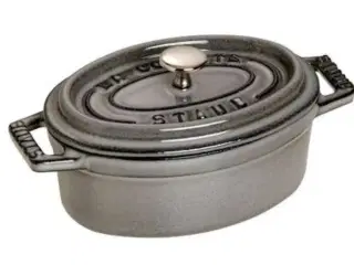 3 stk. Mini cocotte grå oval m/ låg 0,25 ltr Staub (Udstillingsmodel)