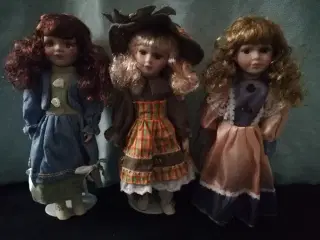 3 smukke Porcelænsdukker/Samleobjekter.
