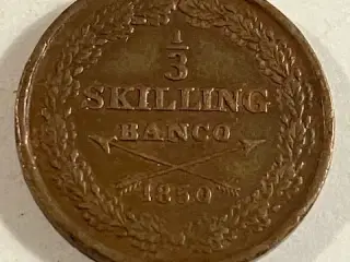 1/3 skilling 1850 Sverige