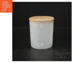 Glasbeholder med trælåg (str. 9 cm)