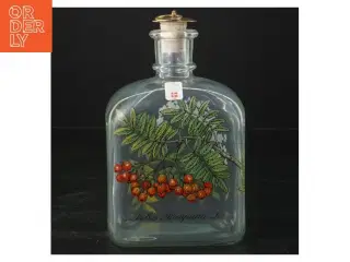 Glasflaske med planteillustration fra Holmegaard (str. 18x10x7 cm)