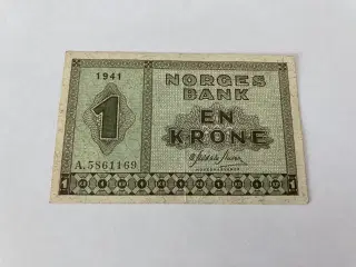 1 Krone 1941 Norge - Pæn