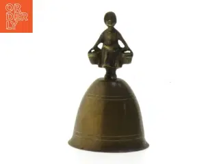 Messingklokke med figur (str. 12 cm)
