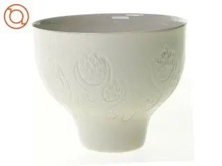 Kongelig Dansk 4478 Kgl. Hvid vase med relief 9 x 11.5 cm Gerd Bøgelund fra Royal Copenhagen (str. 12 x 9 cm)