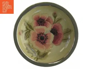 Dekorativ skål med broderet blomstermotiv Lyserøde franske anemoner (str. Diameter 12,5 cm)
