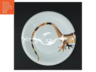 Porcelænstallerken med gecko motiv fra Schmidt (str. Ø 19 cm)