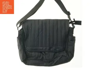 Sort polstret skuldertaske (str. 44,5x36 cm)