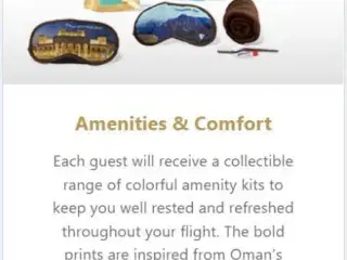 Oman Air economy amenity kits - uåbnede