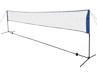 Badmintonnet med fjerbolde 600 x 155 cm