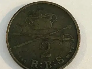 2 rigsbankskilling 1842 Danmark