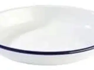 18 stk. Tallerken dyb diam 240 mm hvid/blå Emalje