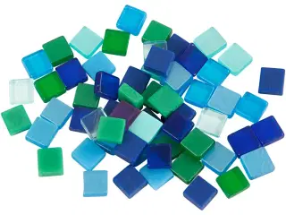 Minimosaik, str. 5x5 mm, tykkelse 2 mm, blå/grøn harmoni, 25g/ 1 pk.