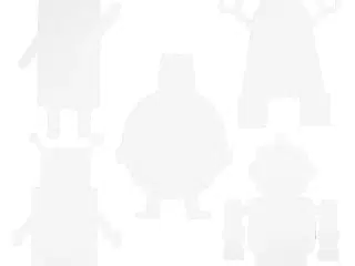 16 Udstansede Robotter i Kraftig Karton - H: 22,5-24 cm