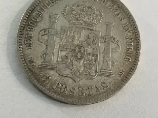 5 Pesetas 1876 Spain