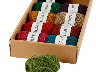 Naturhamp, tykkelse 1-2 mm, ass. farver, 10x30m/ 1 pk.