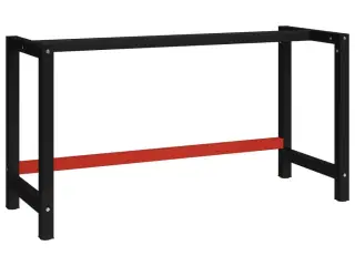 Stel til arbejdsbænk 150x57x79 cm metal sort og rød