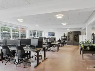 Kontorlejemål med massivt lysindfald i tidligere industribygning