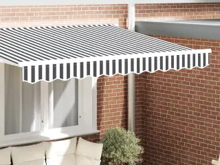 Markise Bølge Antracitgrå og hvid 2.3 x 0.2 m Kanvas