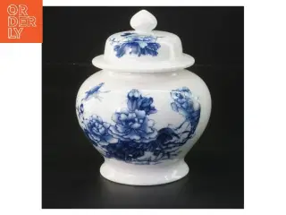 Porcelænskrukke med låg (str. 14 cm)