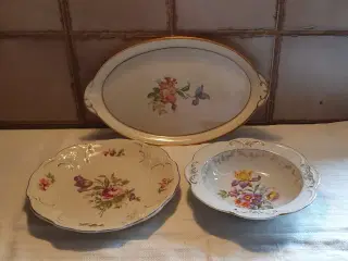 Blomstret porcelæn 1stk5kr 3stk10kr