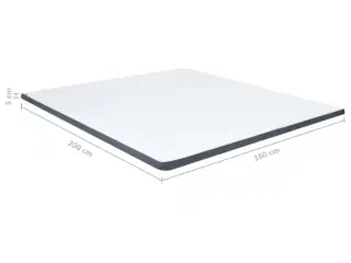Topmadras til seng med madras 200x160x5 cm