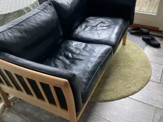 Læder sofa 3+2 personers