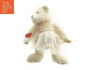 Hvid bamse med kjole og tryllestav fra Bamse Kompagniet (str. 35x25 cm)