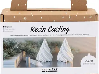 Mini DIY Kit Resin Støbning, Juletræer, hvid, 1 pk.