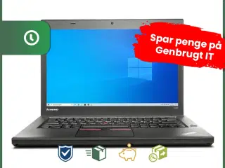 14" Lenovo ThinkPad T450 - Intel i5 4300U 1,9GHz 120GB SSD 8GB Win10 Pro - Grade C - bærbar computer