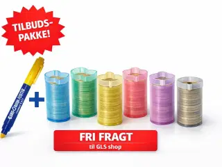 100 stk. blandet mønttutter & 2 stk. UV-pen seddel