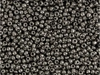 Rocaiperler, diam. 1,7 mm, str. 15/0, hulstr. 0,5-0,8 mm, grå metal, 25g/ 1 pk.