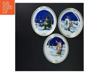 Juleplatte sæt med tre mindeplatter fra Royal Copenhagen (str. Ø 18 cm)Storm P