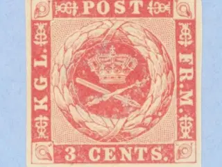 DVI. 3 cents 1866, rosa / karmin