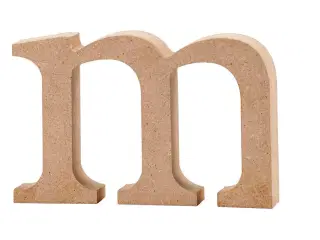 Bogstav, m, H: 8 cm, tykkelse 2 cm, 1 stk.