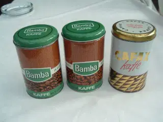 Kaffedåser fra Bamba og Cafax