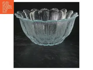 Holmegaard SW glas skål med mønstret kant (str. 8x18 cm)