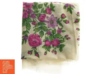 Blomstret russisk uldent tørklæde (str. 85x85 cm)
