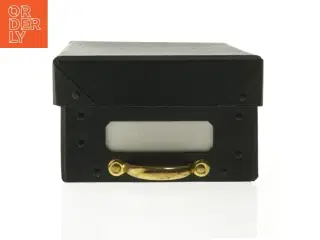 Sort opbevaringsboks med indexkort (str. 22x18 cm)