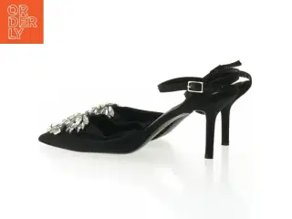 Sorte hælsko med dekoration fra Dune London (str. 37)