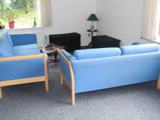 2 + 3 sofa med blÃ¥t uld