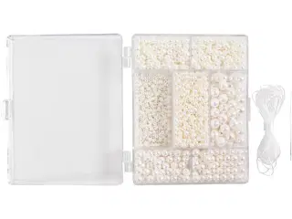 DIY Smykkesæt med Hvide Perlemor - Halskæde & Armbånd