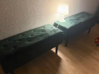 Velour bænk grøn
