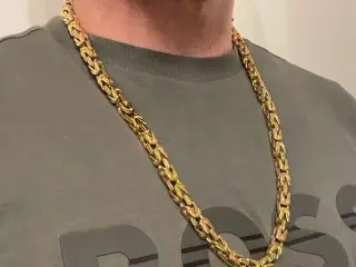 8mm goldfilled kongekæde, 70cm uden lås